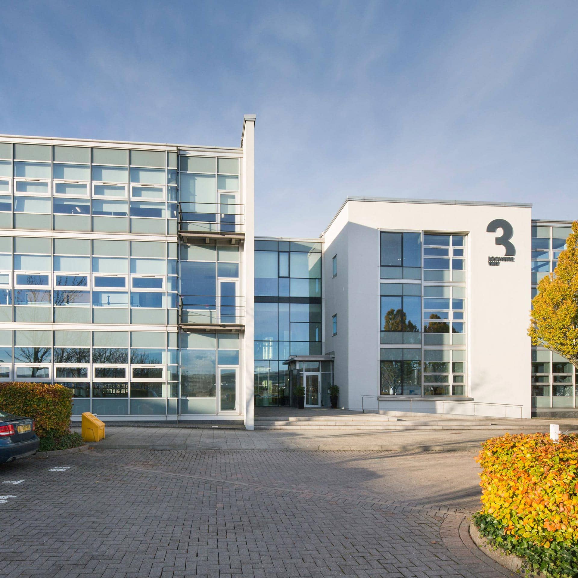 Exterior photo of 3 Lochside Way on a sunny day.